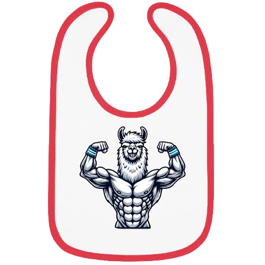 Strong muscular llama alpaca fitness bodybuilder Bibs