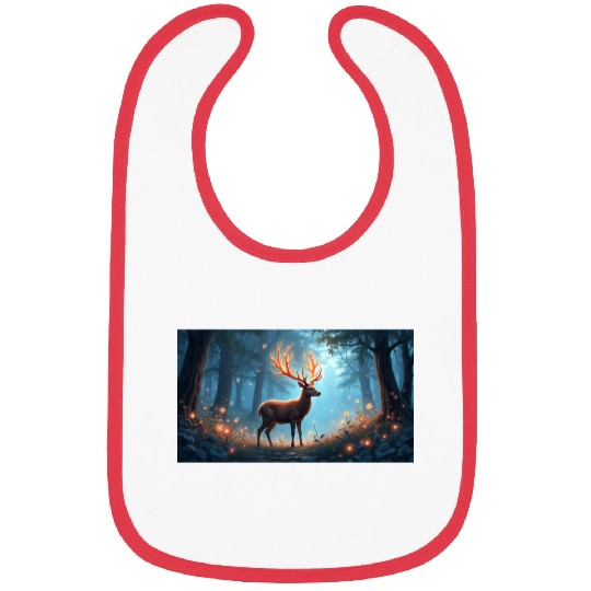 Enchanted Deer in a Forest Bibs