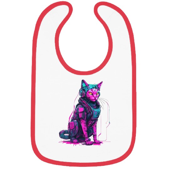 Cyber Warrior Cat Bibs