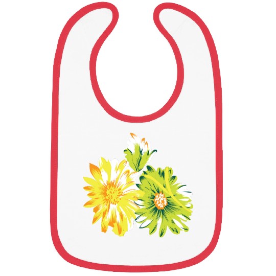 Vibrant Tropical Flower Pattern Bibs
