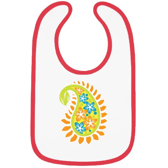 Vibrant Floral Paisley Pattern Bibs