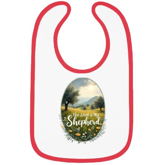 The Lord Is My Shepherd Peaceful Christian Artwork Bibs