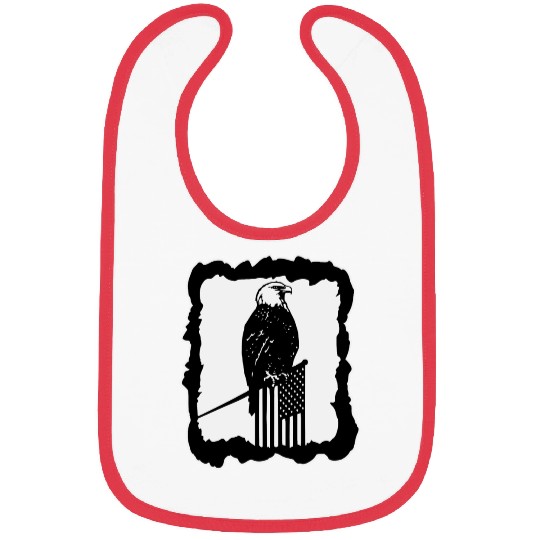 Framed Eagle On Flag Pole LIKE US ON FACEBOOK # Bibs