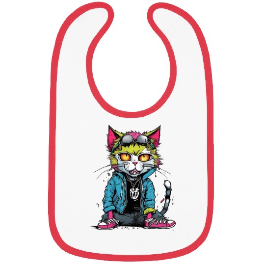 Punk Bad Cat Bibs