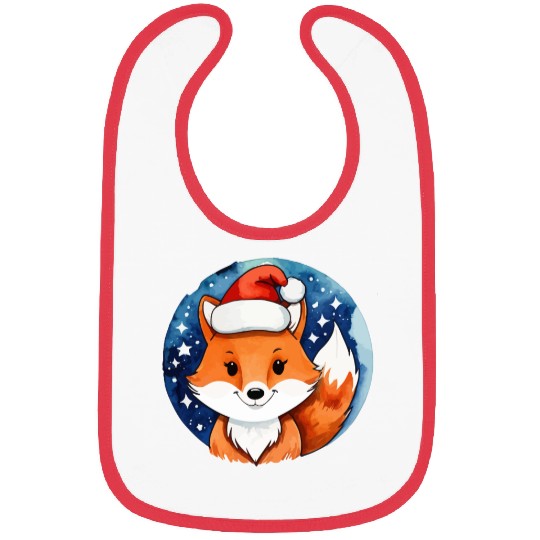 Fox Christmas Watercolor Bibs