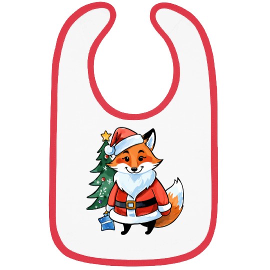 Fox Christmas Watercolor Bibs