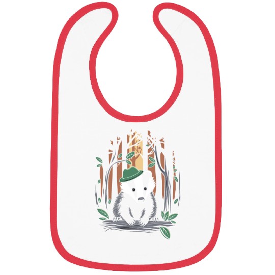 Cottagecore Badge in Forest with Hat Charm Bibs