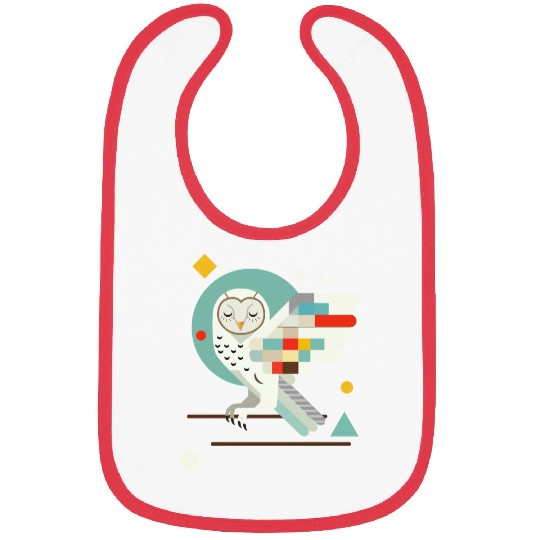 Geometric Owl -Modern Colorful Animal Illustration Bibs