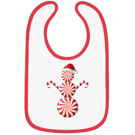 Funny Christmas Bibs Peppermint Candy Snowman