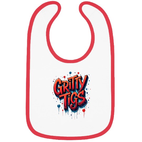 Gritty Tigs: Bold Typography Meets Urban Edge Bibs