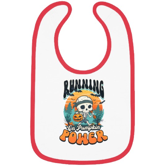 Halloween Runner Running On Pumpkin Power Bibs