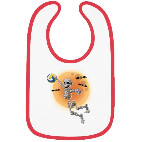 Volleyball Skeleton Volleyball Player Halloween Bibs