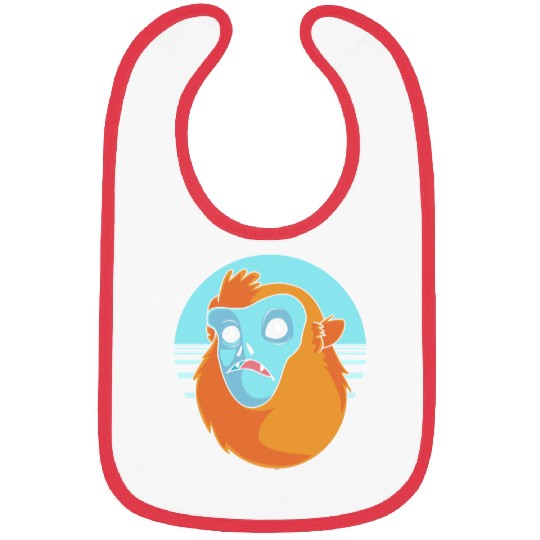 Funny Monkey Face Golden Snub Nosed Monkey Bibs