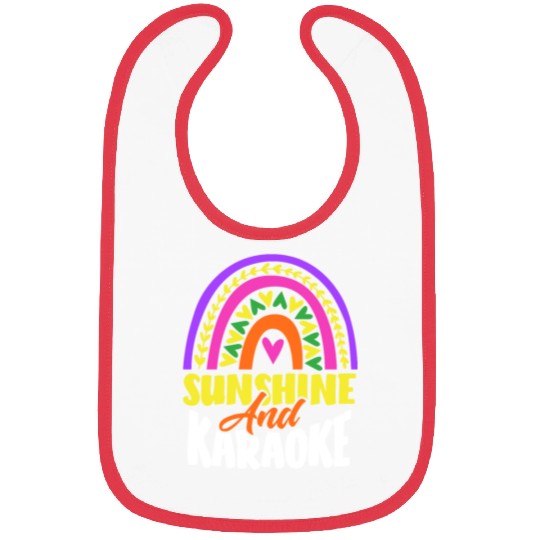 Sun And Karaoke Rainbow Heart Bibs