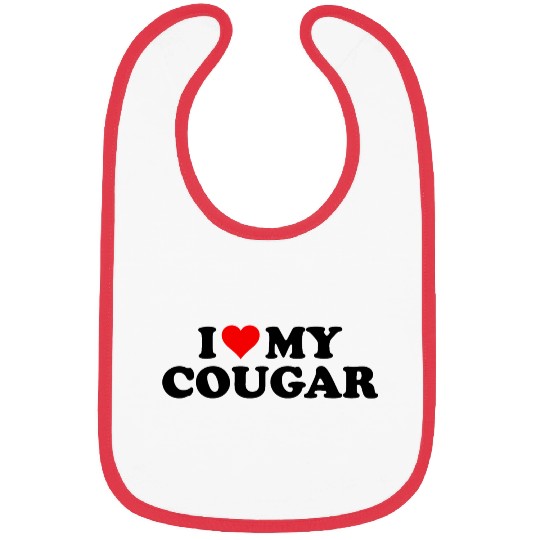 I Love Cougars Cougar Humor Valentine's Day 3WH1 Bibs