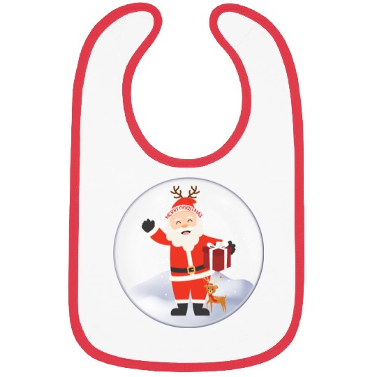 Santa’s Joy: Christmas Snow Globe Bibs