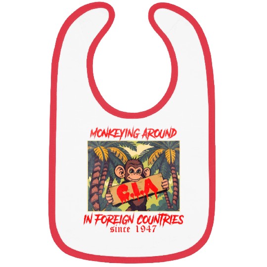 Monkeying around in foreign countries since 1947 Bibs
