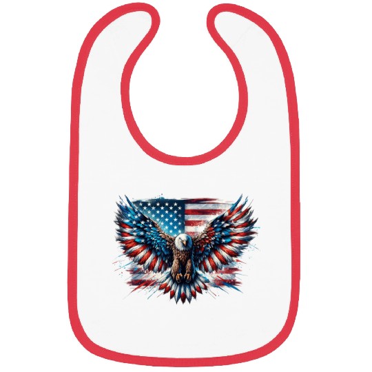 Patriotic American Eagle Pride 4th of July Spirit Bibs