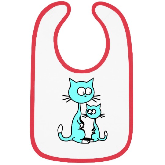 2 Curious Cats Looking Funny Mom Dad Little Kid Bibs