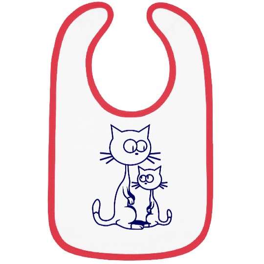 2 Curious Cats Looking Funny Mom Dad Little Kid Bibs