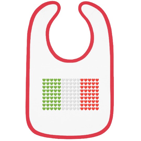 Italy HEARTS Flag Bibs