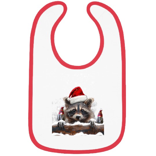 Raccoon Raccoon And Christmas Gnomes Man Woman Bibs
