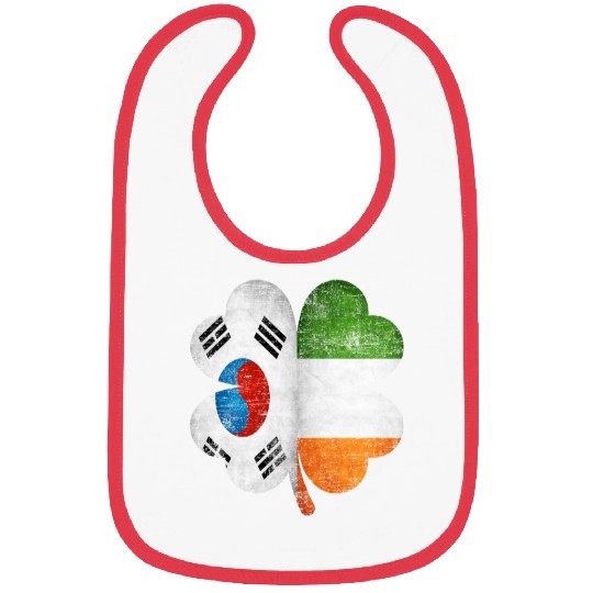 Korean Irish Shamrock South Korea Ireland Flag Bibs