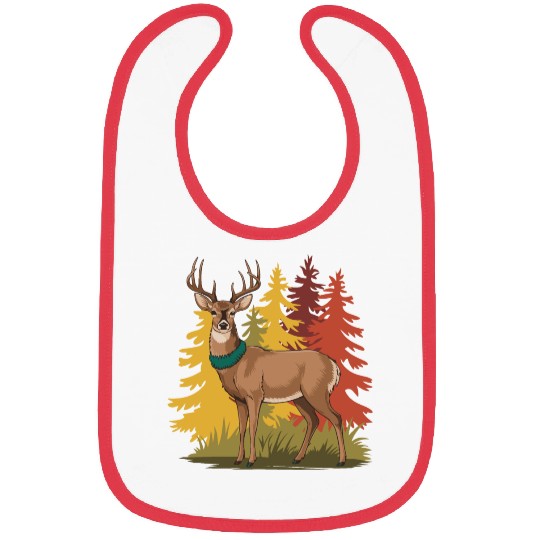 Deer in Pine Forest Bibs | Fall Wildlife
