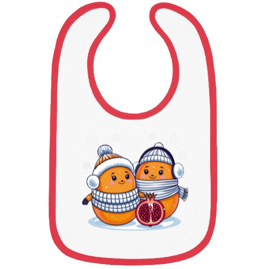 Cozy Winter Fruits: Oranges & Pomegranate Bibs