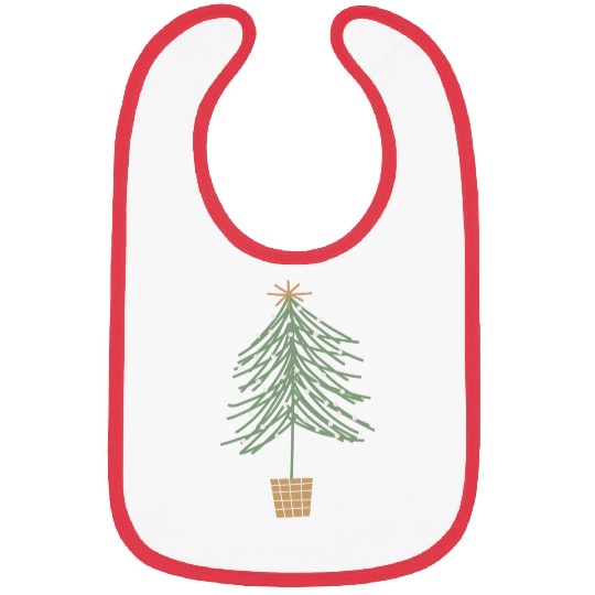 Snowy Christmas Tree with Star  Bibs