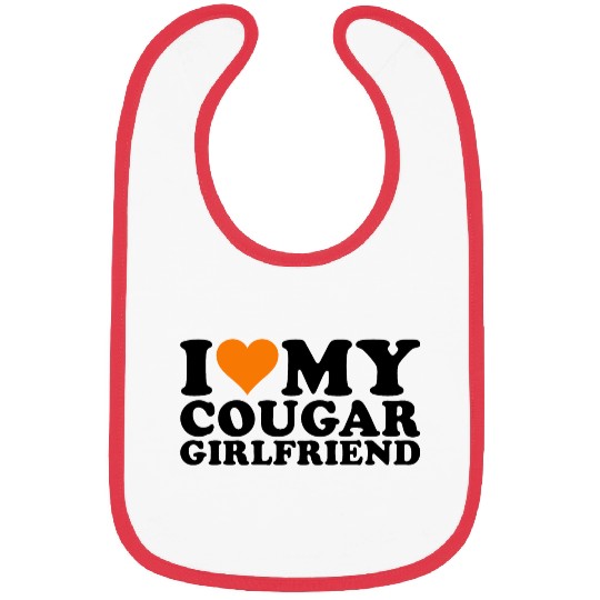 I Love Cougars Cougar Humor Valentine's Day 1WH2 Bibs