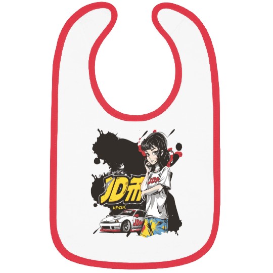Cute Anime Girl JDM Car Street Racer Bibs