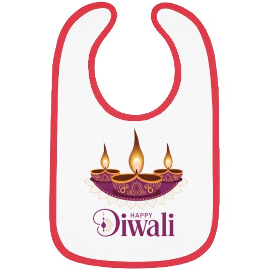 Happy Diwali with Beautiful Diya Lamps Bibs
