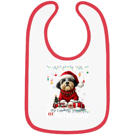 Shih Tzu Christmas Tree Lights Decorations Dog Bibs