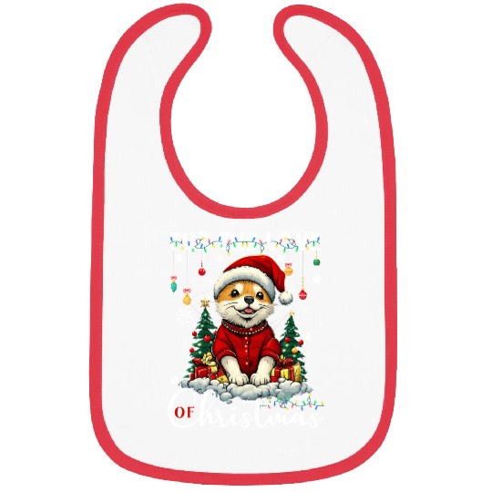 Akita Christmas Tree Lights Decorations Dog Lover Bibs