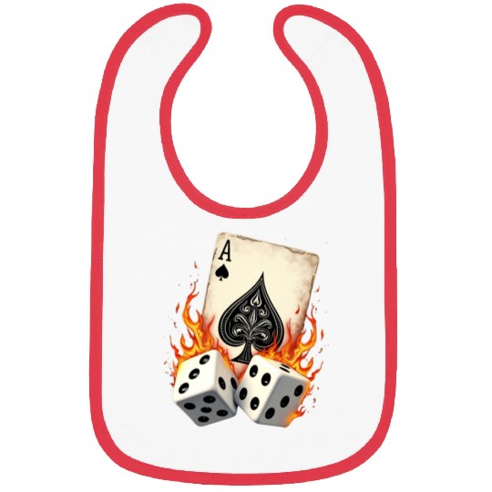 Ace of Spades Dice Flames Bold Casino Vibes Bibs