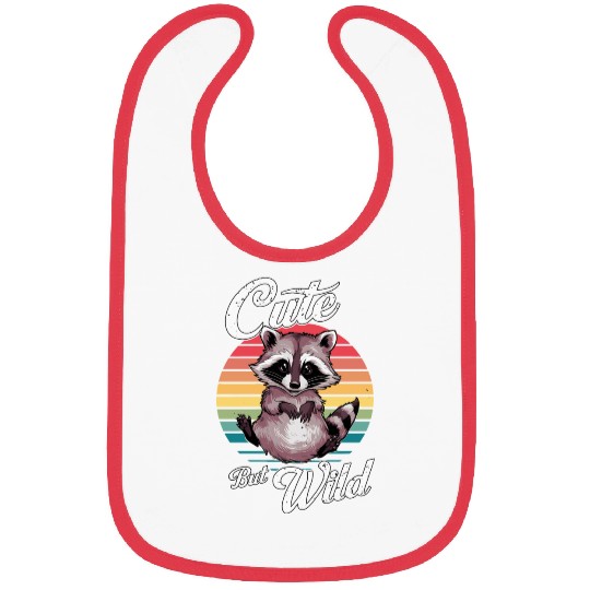 Cute but Wild Raccoon Retro Animal Humor Bibs