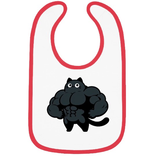 Black Cat Gym Cartoon Bibs