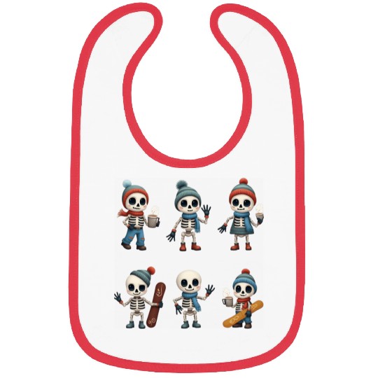Kawaii Skeleton Winter Collection | Cute Merch Bibs
