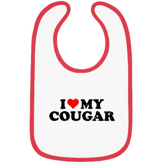 I Love Cougars Cougar Humor Valentine's Day 4WH1 Bibs