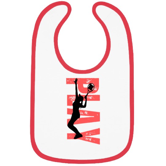 Play Tennis female coral Bibs