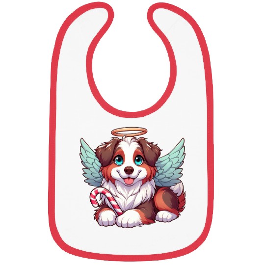 Cute Christmas Dog Australian Shepherd Bibs