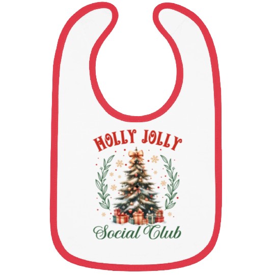 Holly Jolly Soociial Clubb Chrsitmas Bibs