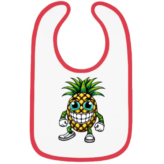 Pineapple fruit fruity summer cool sweet cartoon Bibs