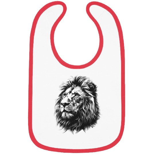 Lion black and white Bibs