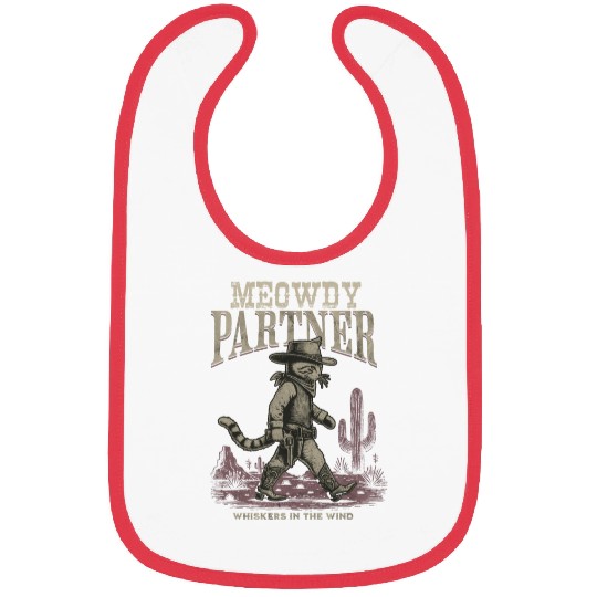 Meowdy Partner Whiskers In The Wind Cowboy Cat Bibs
