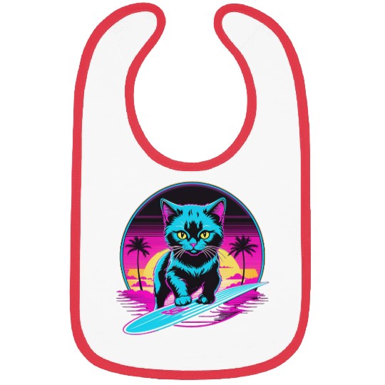 Kitty Surfer Bibs
