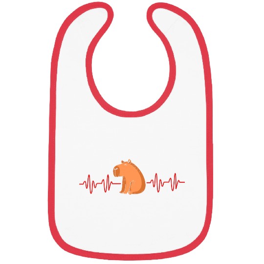 Capibara Animal Capybara Heart Beat Bibs