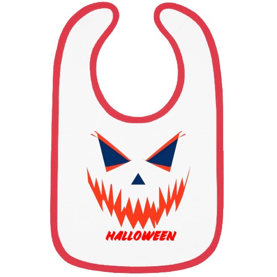 Scary faceHalloween design Bibs