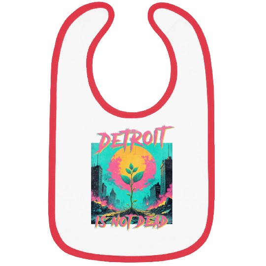 Detroit is not dead vintage retro punk Bibs